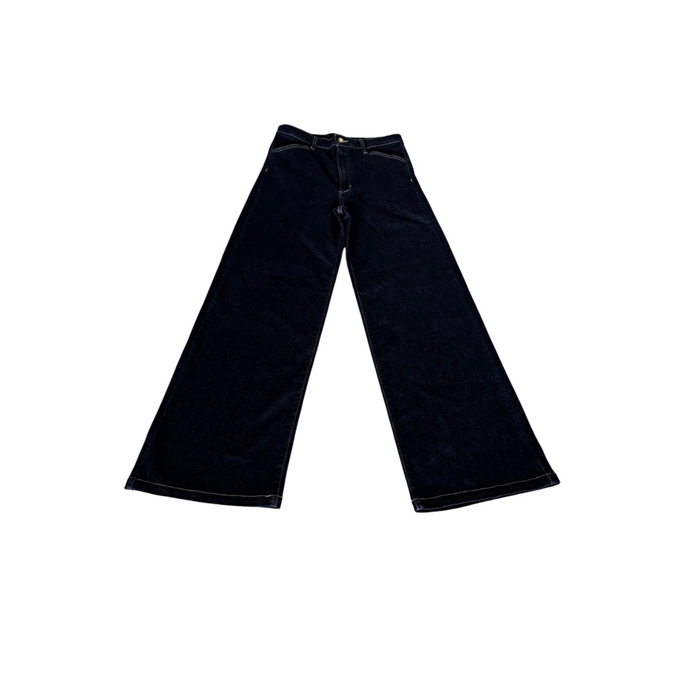 Favorite Daughter High Rise Wide Leg Jeans Dark Indigo Wash Womens Size 30